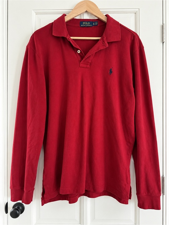 Polo Ralph Lauren Other - Polo by Ralph Lauren Men's Long-Sleeve Red Polo Shirt, XL